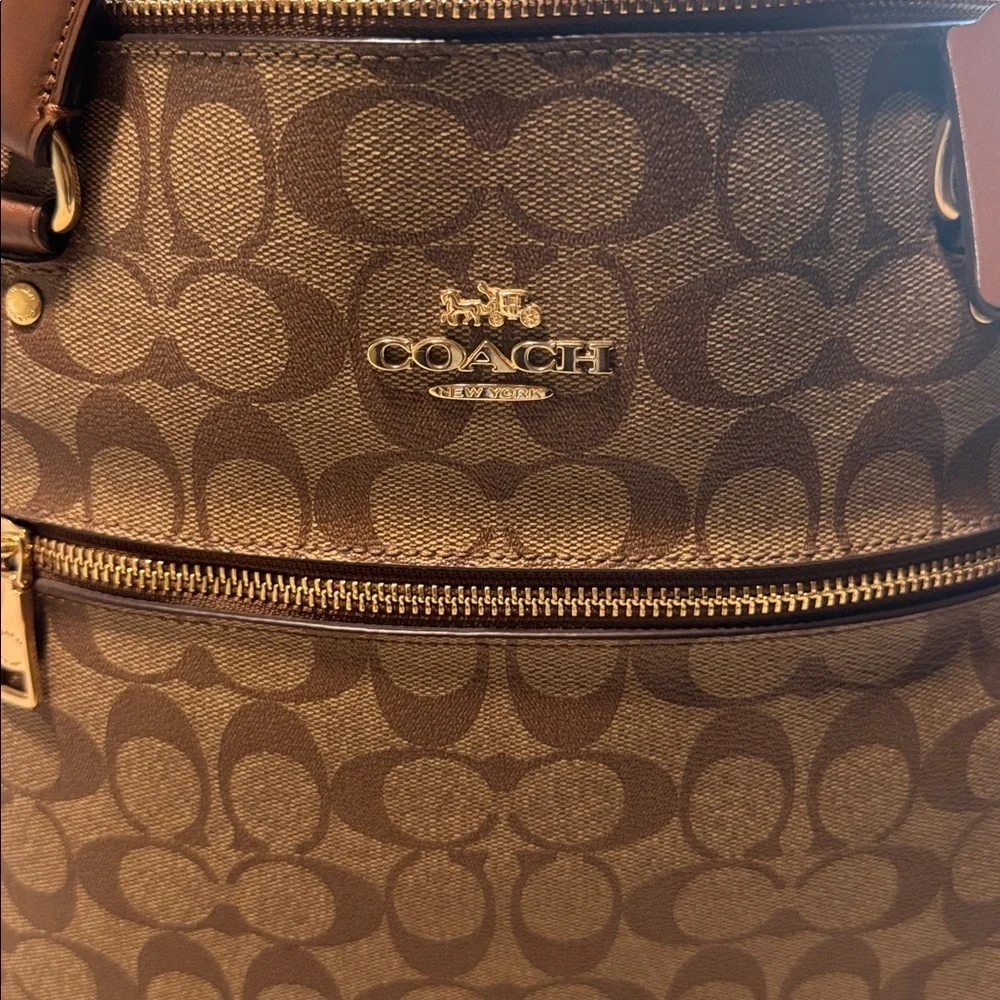 Coach Tan and Brown Signature Tote